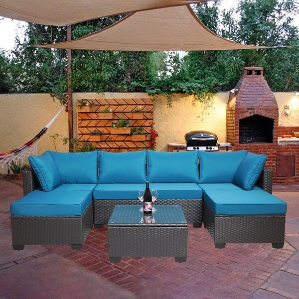 MM 7Piece PE Rattan Wicker Cushioned Sofa Sets