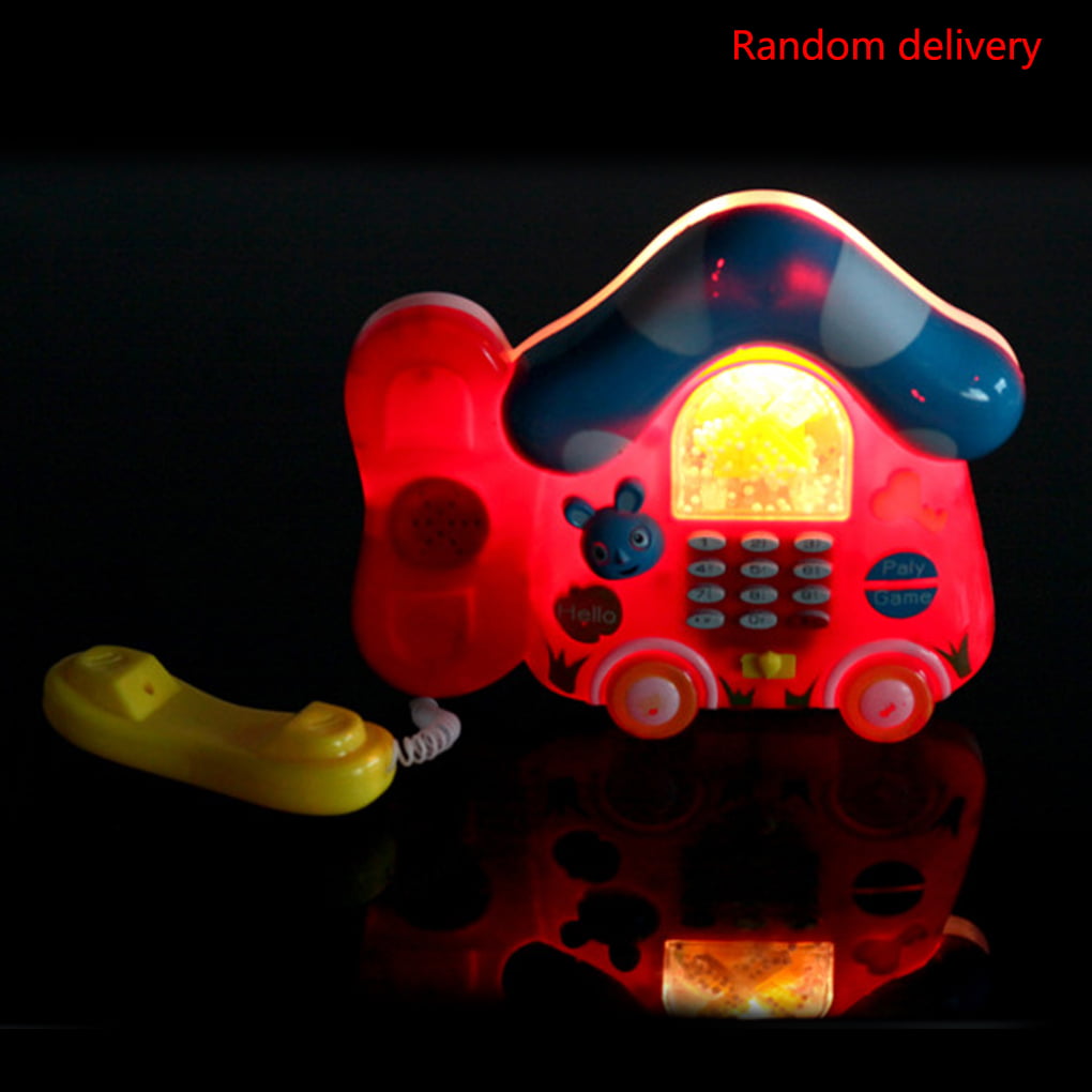 Children Kids Toy Telephone Mini Colorful Electric Music Telephone Sounds Toys Gift Random Color