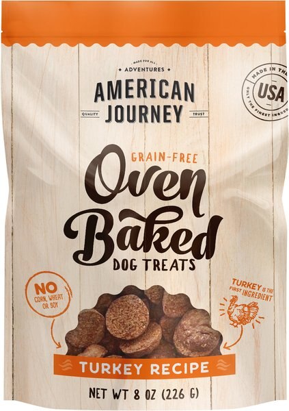 American Journey Turkey Recipe Grain-Free Oven Baked Crunchy Biscuit Dog Treats