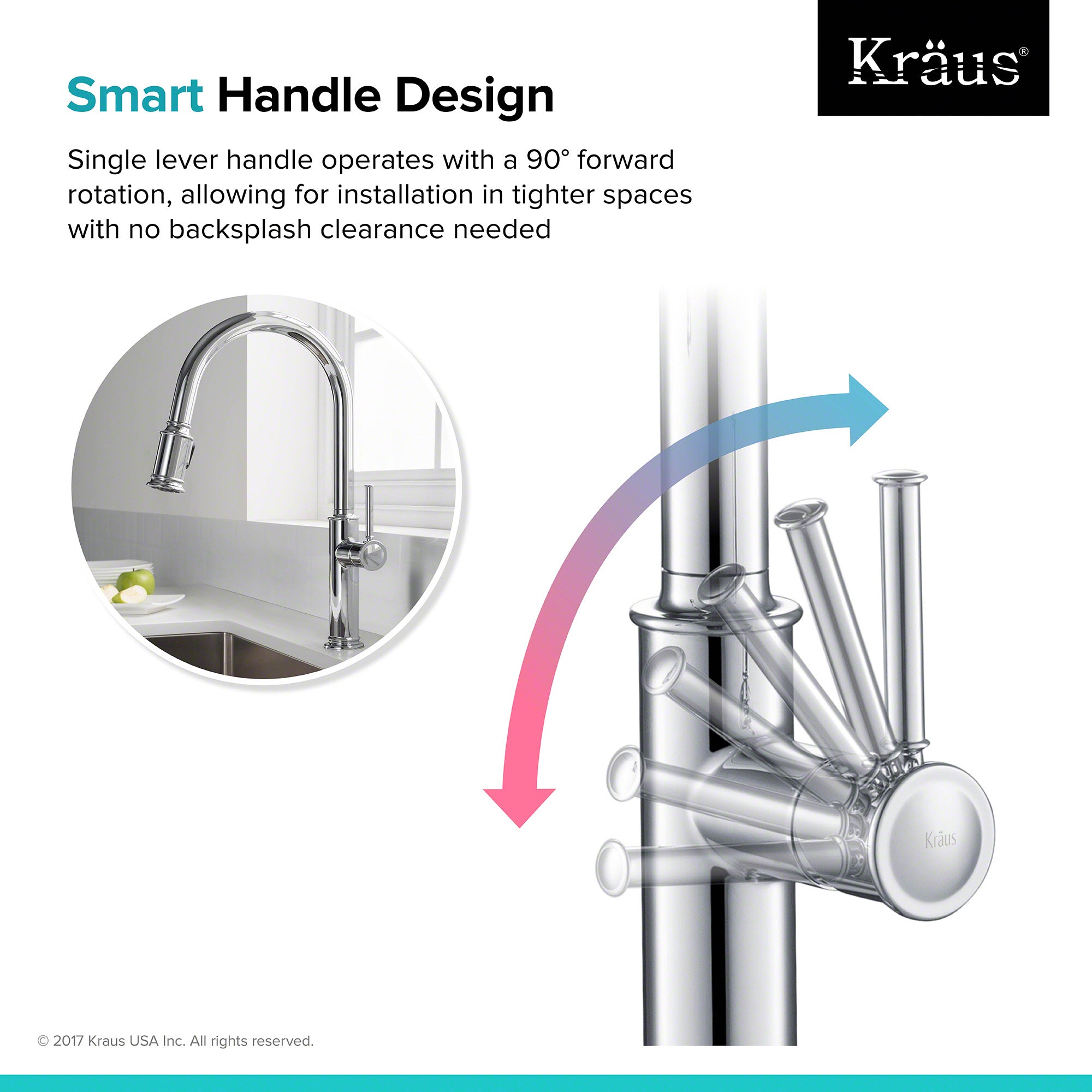 KRAUS Sellette™ Single Handle Pull Down Kitchen Faucet with Dual Function Sprayhead in Chrome Finish