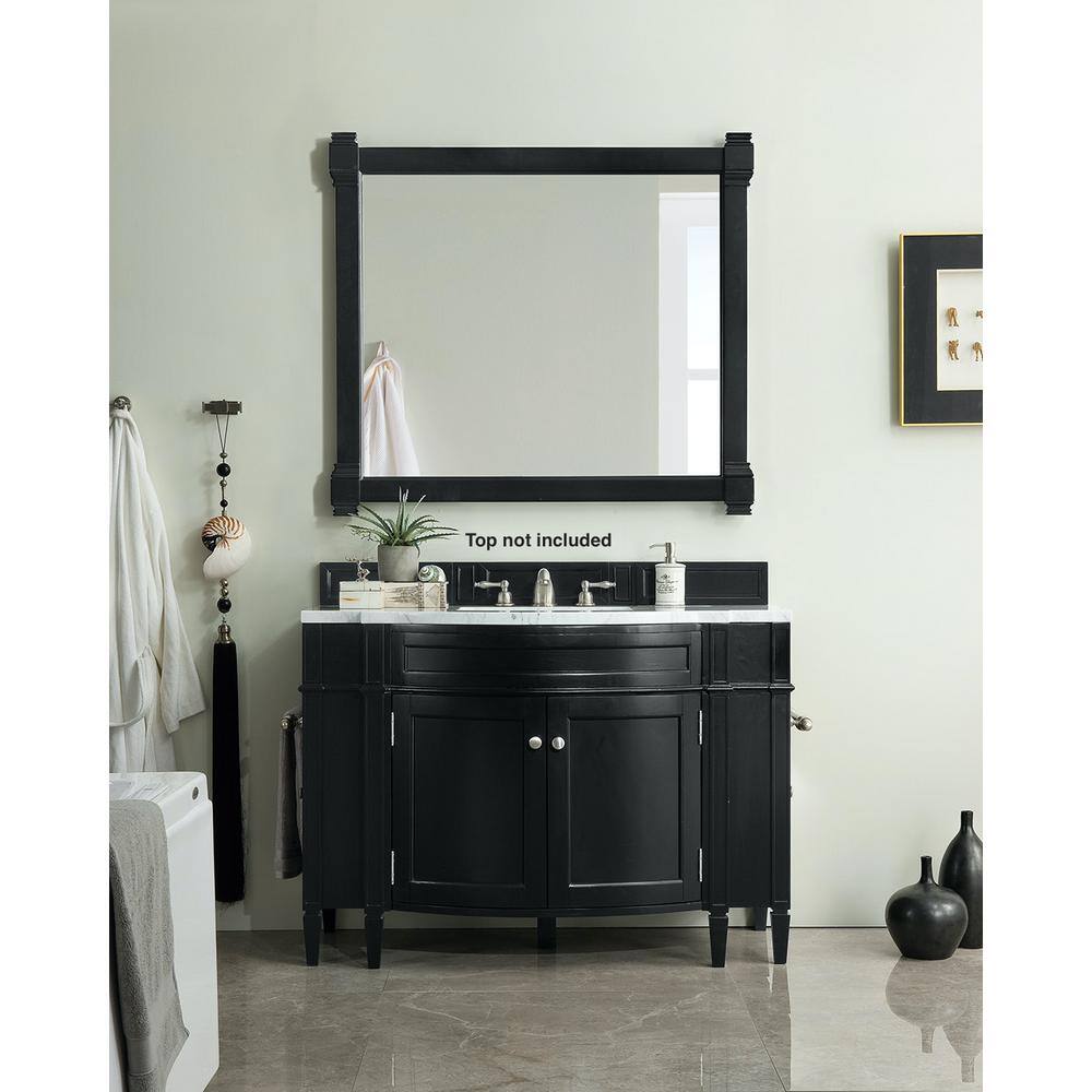 James Martin Vanities Brittany 46.5 in. W x 23 in. D x 32.8 in. H Single Bath Vanity Cabinet Without Top in Black Onyx 650-V46-BKO