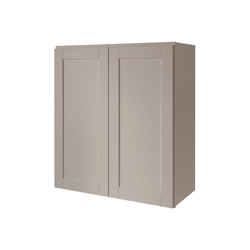 Hampton Bay Westfield Dusk Gray Shaker Stock Assembled Wall Kitchen Cabinet (27 in. W x 12 in. D x 30 in. H) F12W2730B