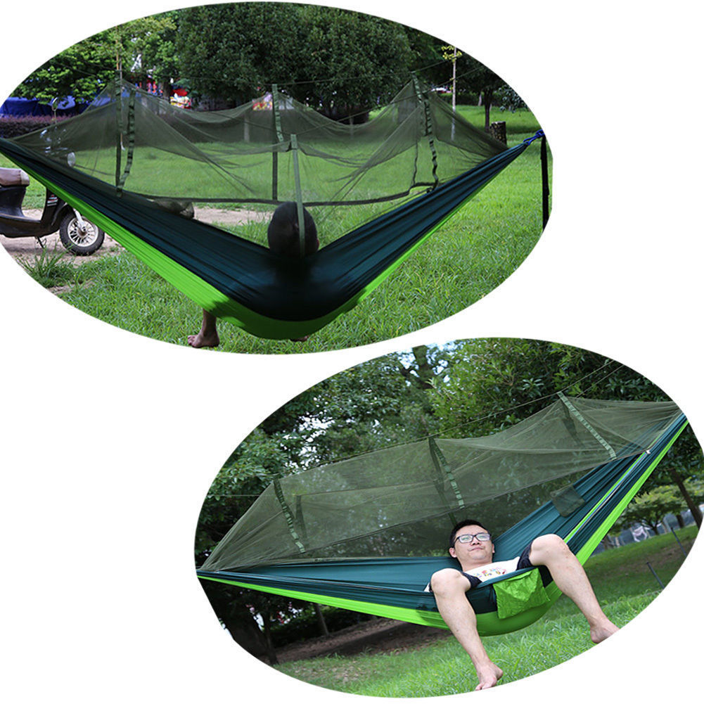 TOPCHANCES Camping Hammock, Lightweight Parachute Fabric Travel Bed Mosquito Net Outdoor Hammock For Indoor, Camping, Hiking, Backpacking, Backyard