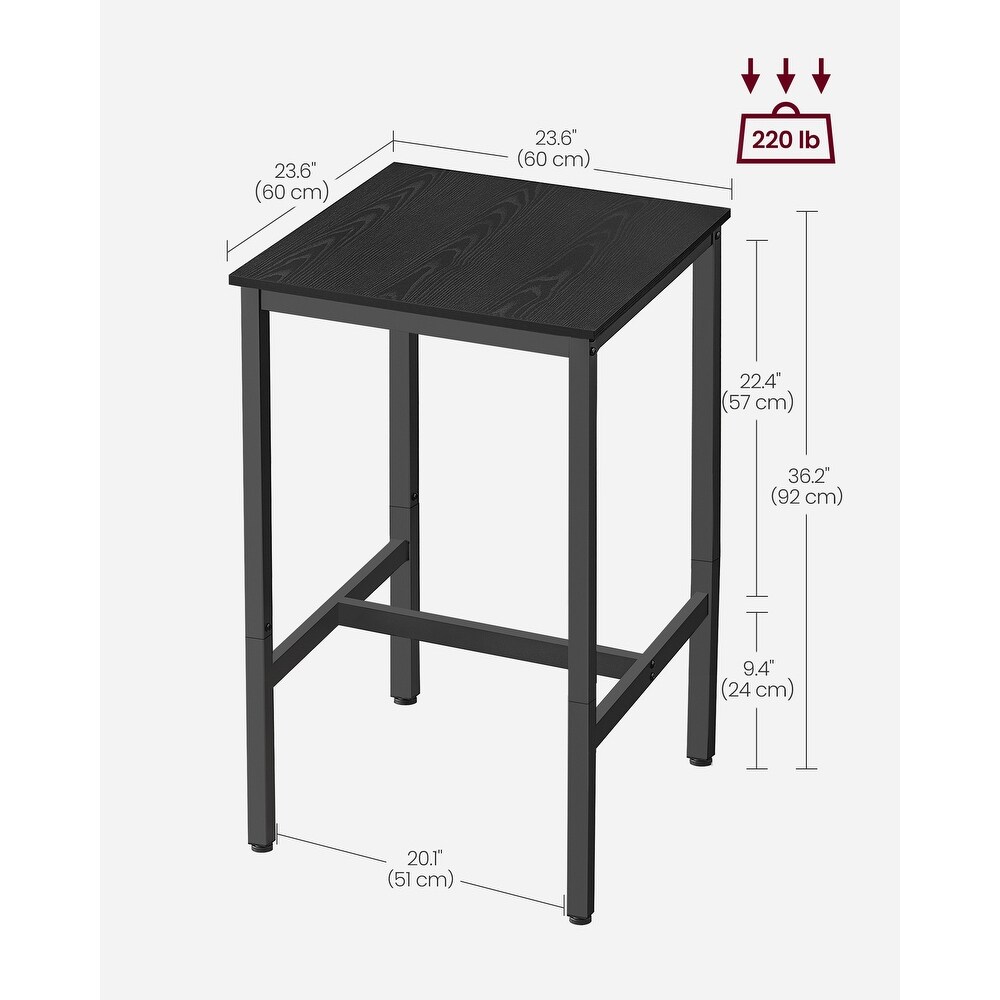 Bar Table with Metal Frame Small Kitchen Table  High Top Pub Table For Living Room   23.6”D x 23.6”W x 35.4”H