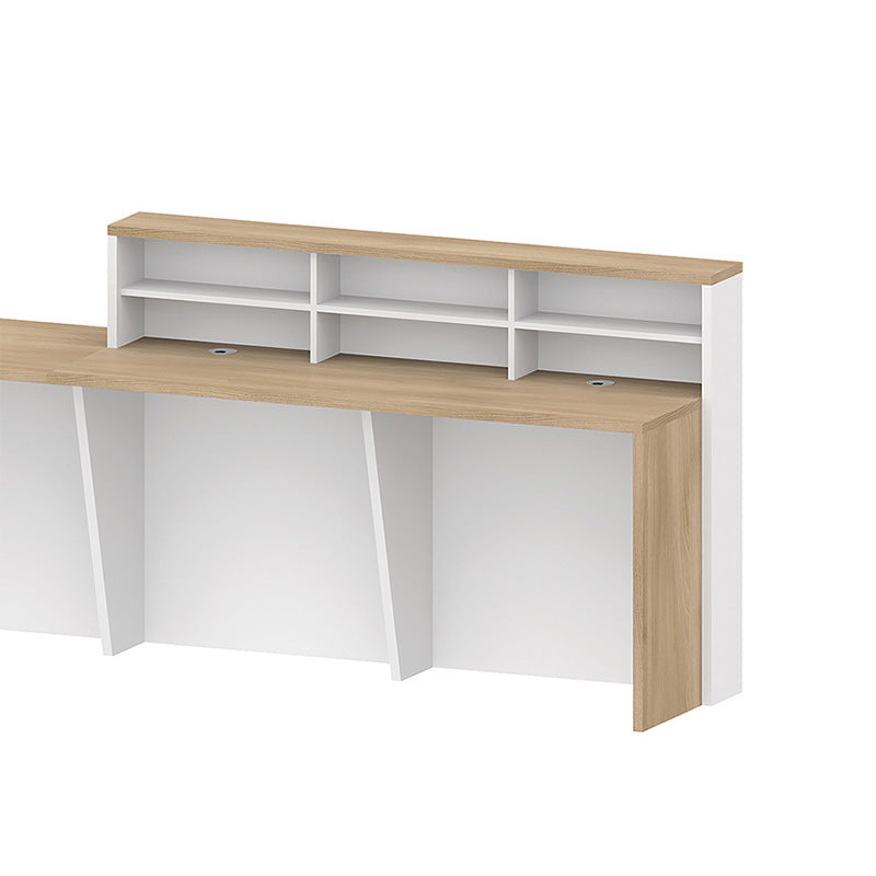 HELMER Reception Desk 2.4M Right Panel - Oak & White