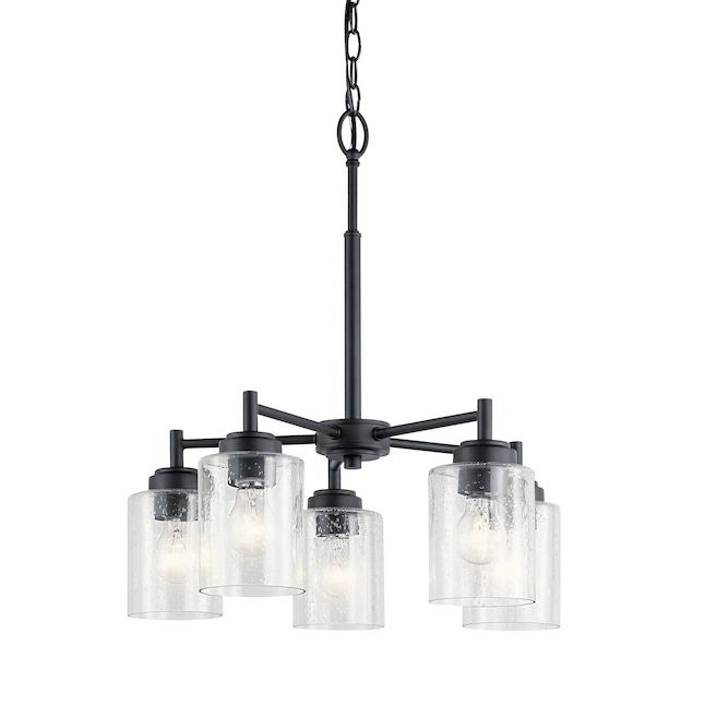 Kichler 44030BK Winslow 5-Light Black Modern/Contemporary Chandelier