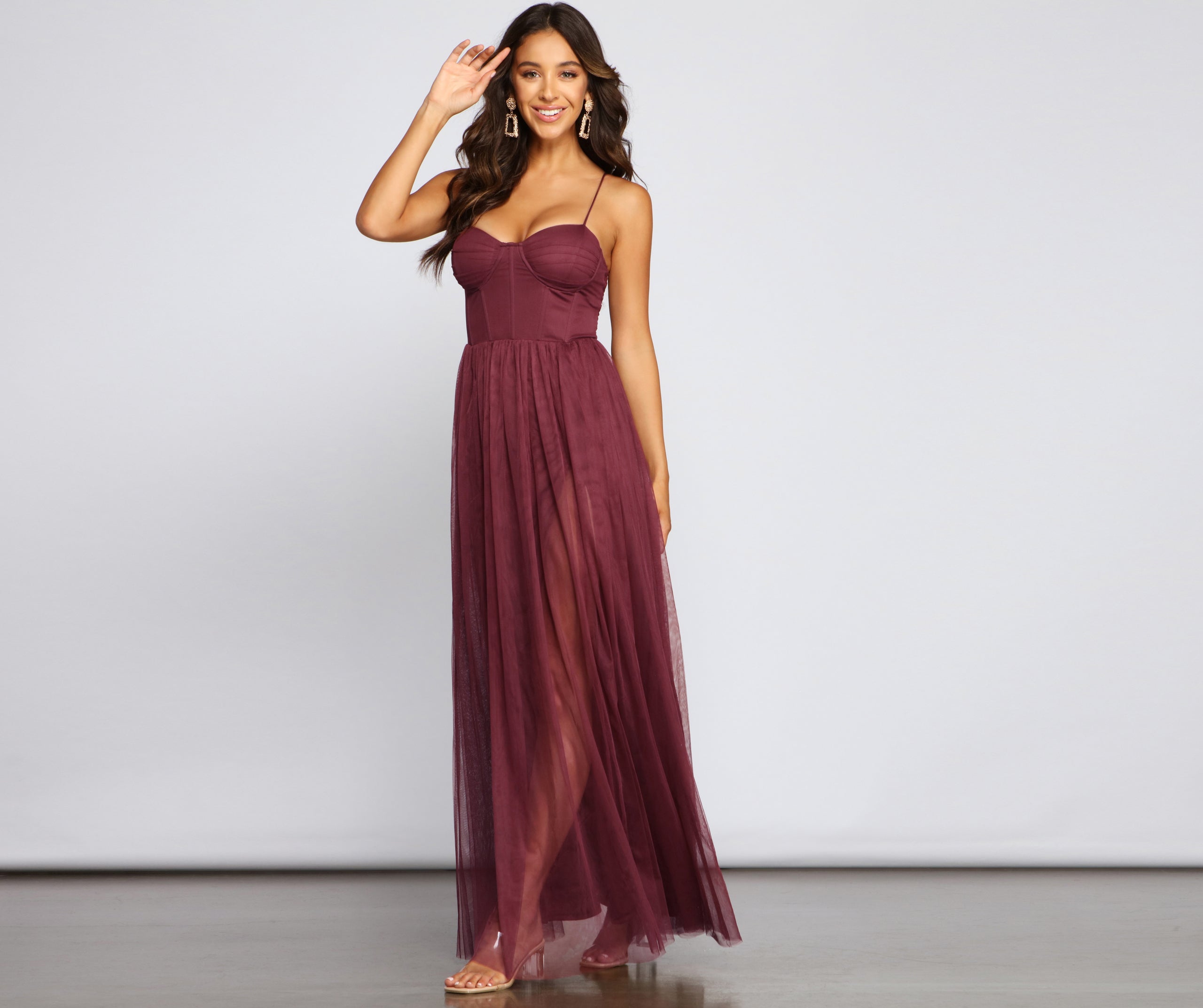 Estelle Formal High Slit A-Line Dress