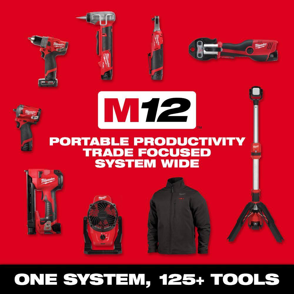 MW M12 12-Volt Lithium-Ion Cordless Grease Gun Kit with One 3.0 Ah Battery Charger and Tool Bag wM12 ROVER Service Light 2446-21XC-2367-20