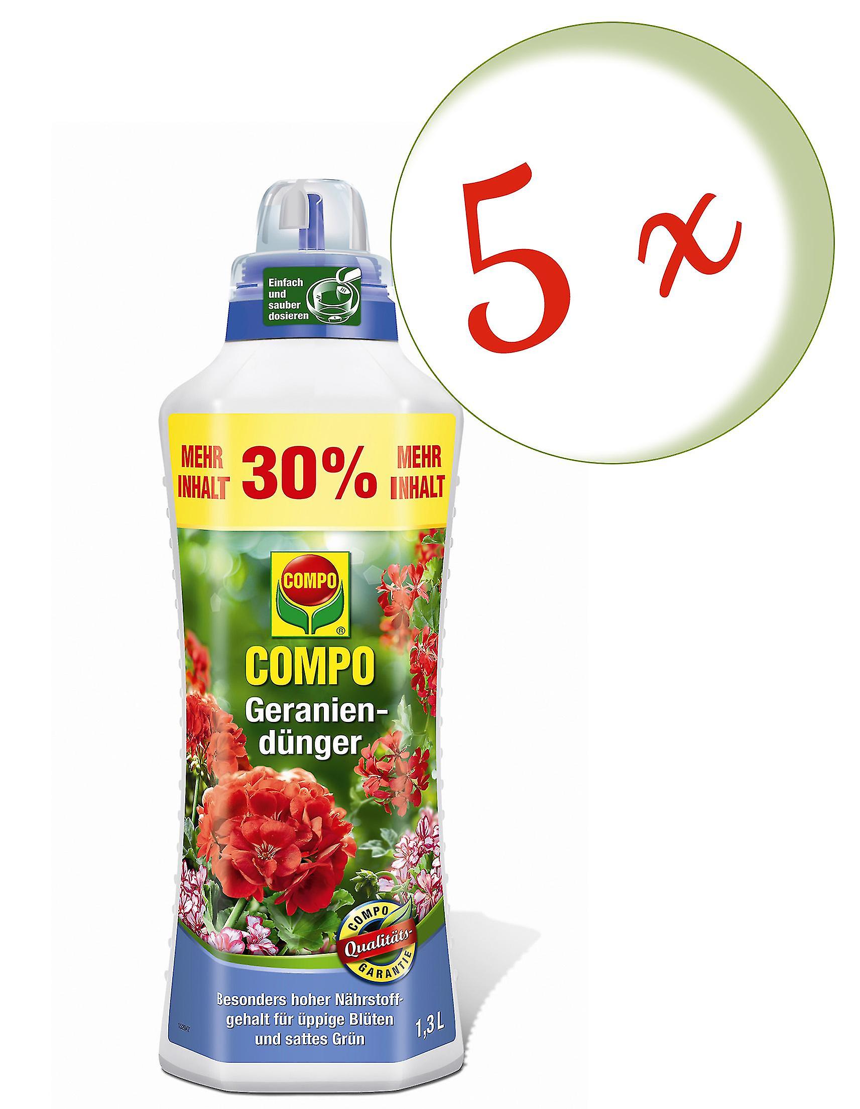 5 x COMPO Geranium Bottle， 1.3 liters