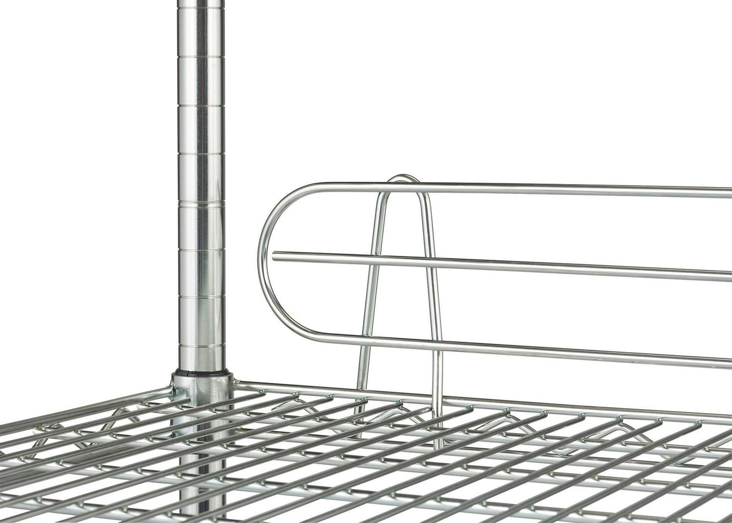 TRINITY EcoStorage 4-Tier NSF 48 x 18 Wire Shelving Rack with Wheels  Chrome