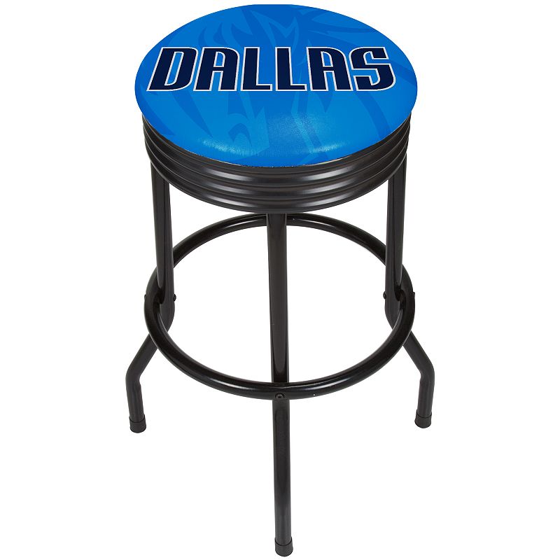 Dallas Mavericks Padded Ribbed Black Bar Stool