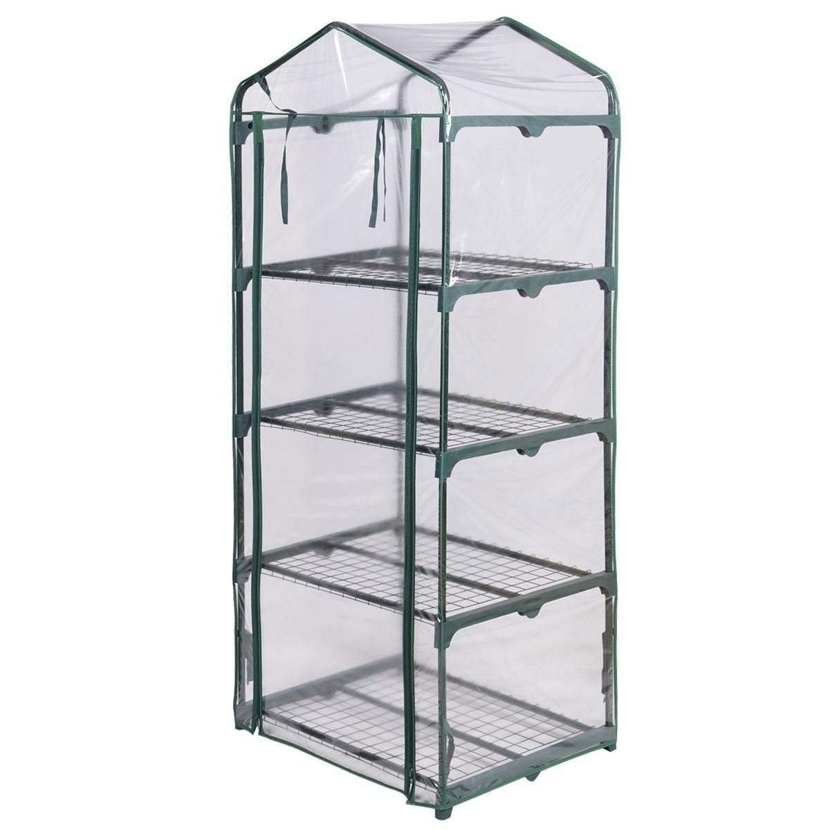 4 Tier Outdoor Portable Mini Greenhouse with Cover