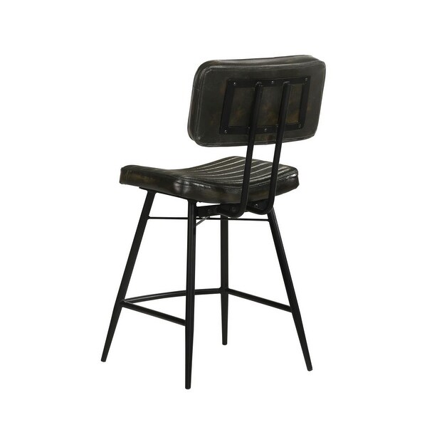 Set of 2 PU Counter Height Stool with Metal Legs