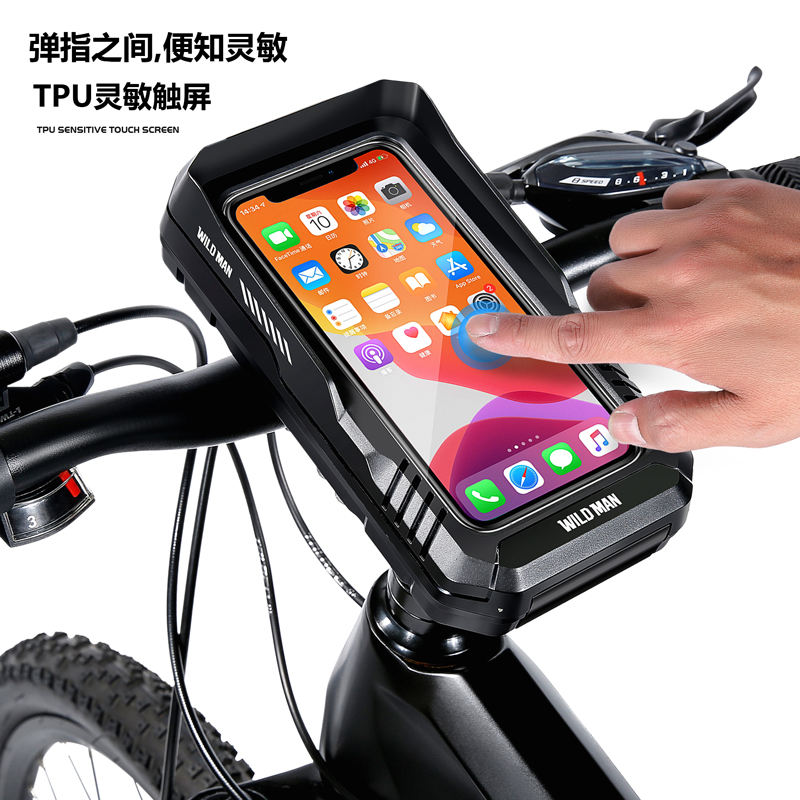 Wild Man Plastic Bike Bag Boxes FK4 Hard Shell Handlebar Cycling Bag MTB Mobile Phone IPX6 Waterproof Bicycle Bags