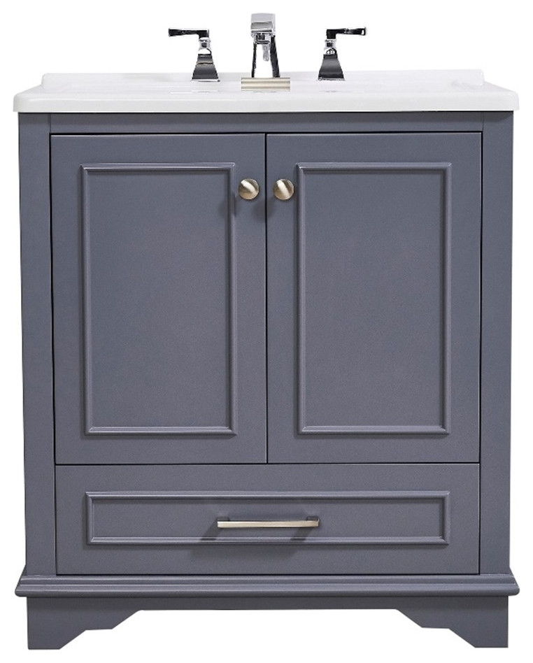 Stufurhome Danna 30 in. x 34 in. Grey Engineered Wood Laundry Sink   Transitional   Utility Sinks   by Homesquare  Houzz