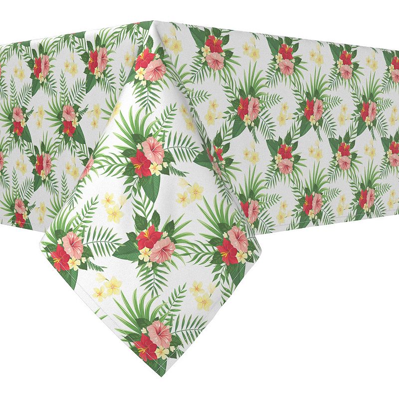 Square Tablecloth， 100% Polyester， 60x60， Hibiscus Check