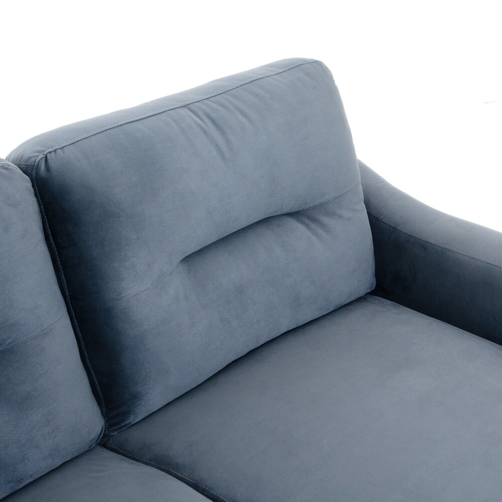 3 Seater/ Loveseat/ Single Sofa Chairs  Linen Fabric Upholstered Couch with Removable Cushions for Living Room  Blue Grey