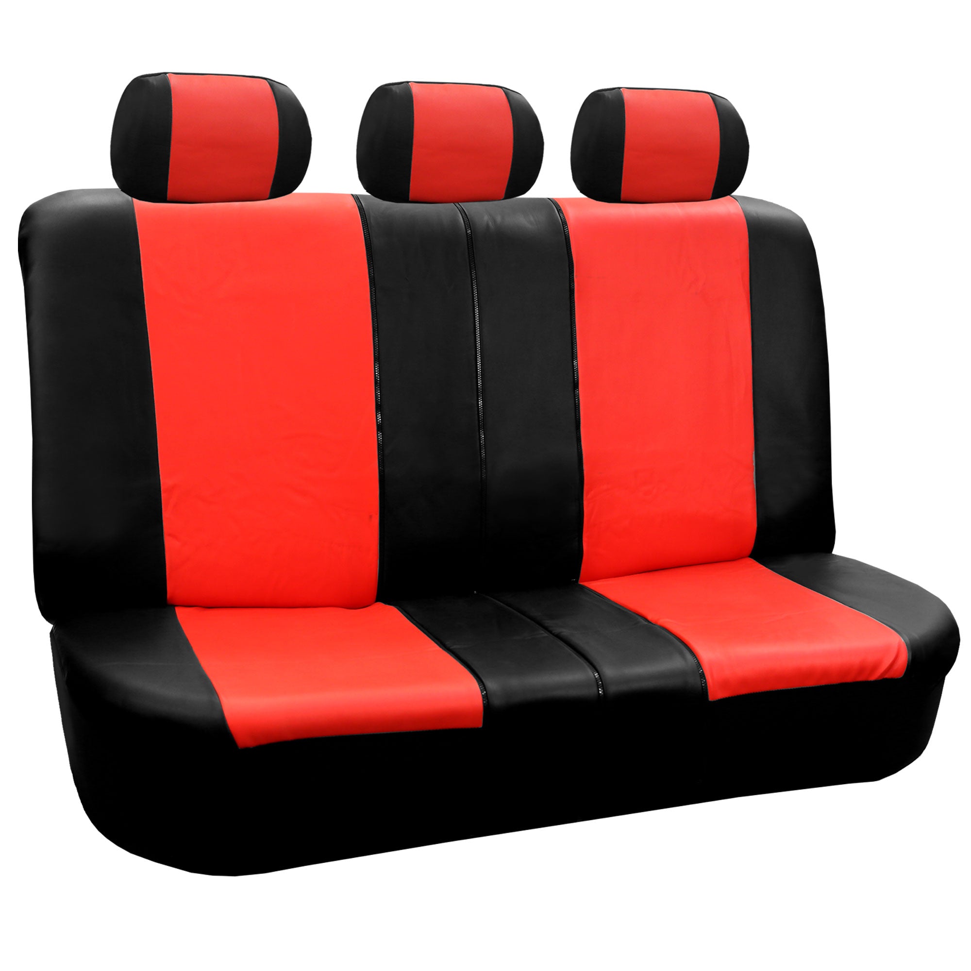 FH Group， Leather Seat Covers for Car Tangerine w/ Free Air Freshener， Airbag Compatible / Split Bench Covers