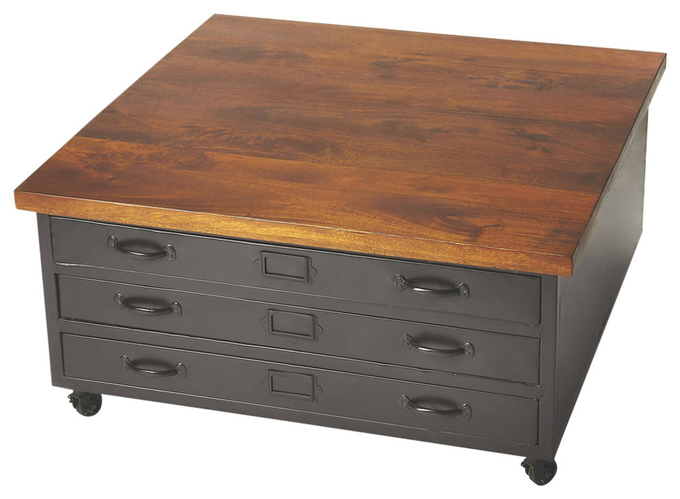 Galvin Industrial Chic Coffee Table  6231330   Industrial   Coffee Tables   by GwG Outlet  Houzz