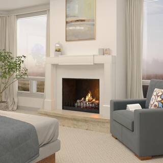 Pearl Mantels 37 in. - 69 in. x 42 in. - 48 in. Premium White MDF Adjustable Opening Full Surround Fireplace Mantel RPS201ADJD