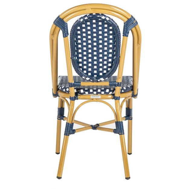 Lenda French Bistro Chair set Of 2 Navy white Safavieh