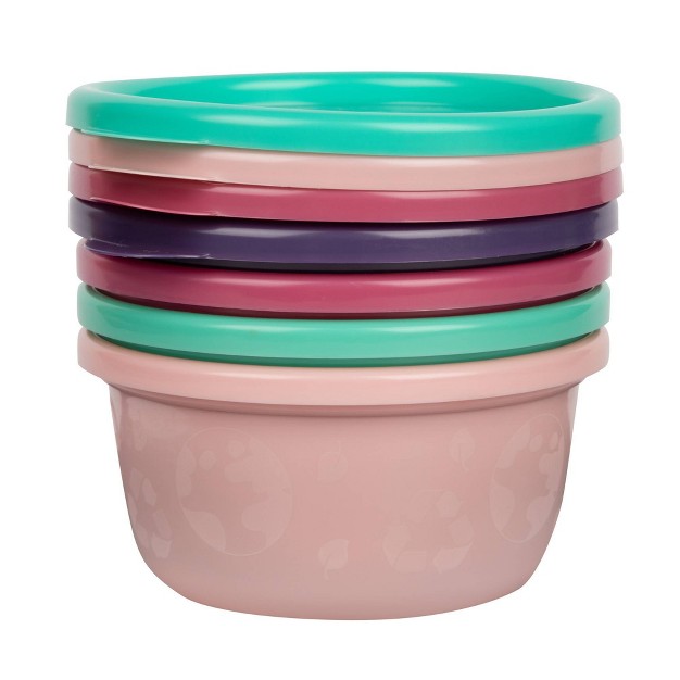 The First Years Greengrown Reusable Toddler Snack Bowls With Lids Pink 4pk 8oz