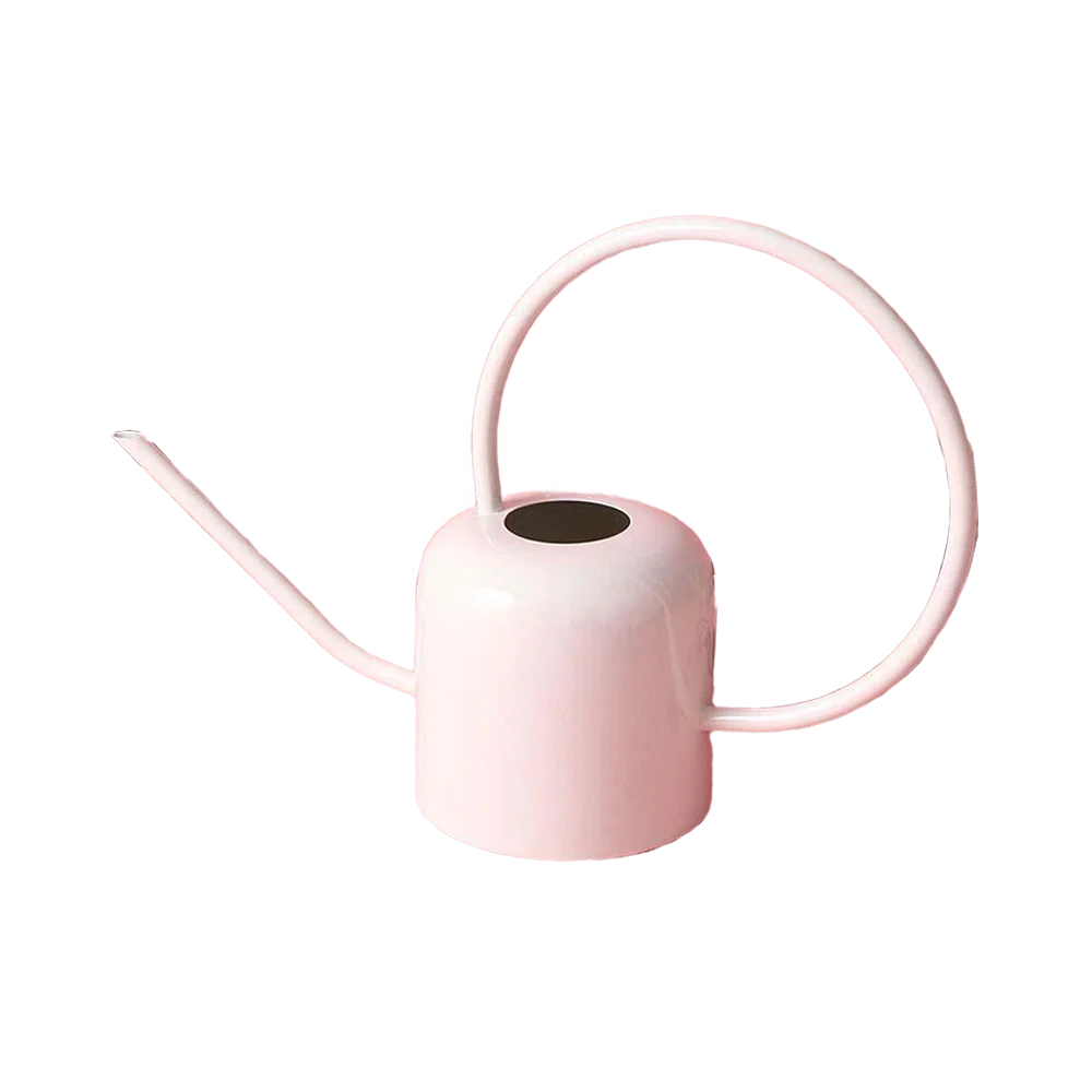 Hand Painted White Flat Base Watering Can for Garden Outdoor Durable Gardening Tool Durable and Sturdy Plant Watering Can