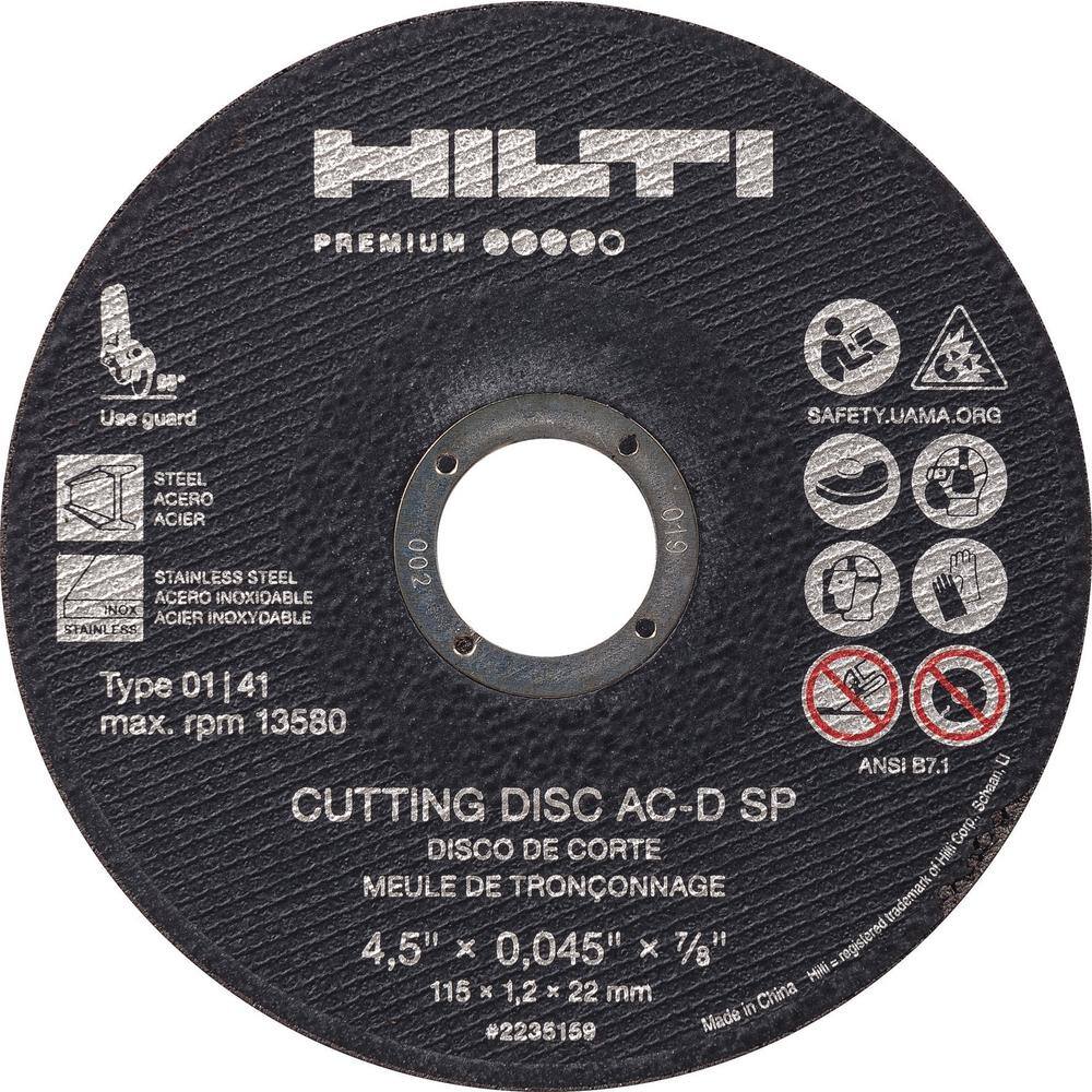 Hilti 5.0 in. x 0.045 in. x 78 in. AC-D SP Type 1 Premium Abrasive Cutting Disc (25-Pack) 2235170