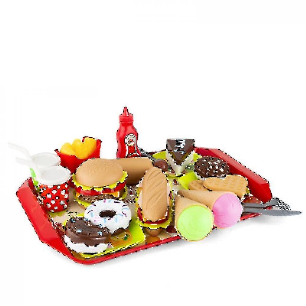 Toy Food Pretend Play Food Set，pretend Role Play Toys For Educational Preschool Learning，cutting Pizza Hamburger