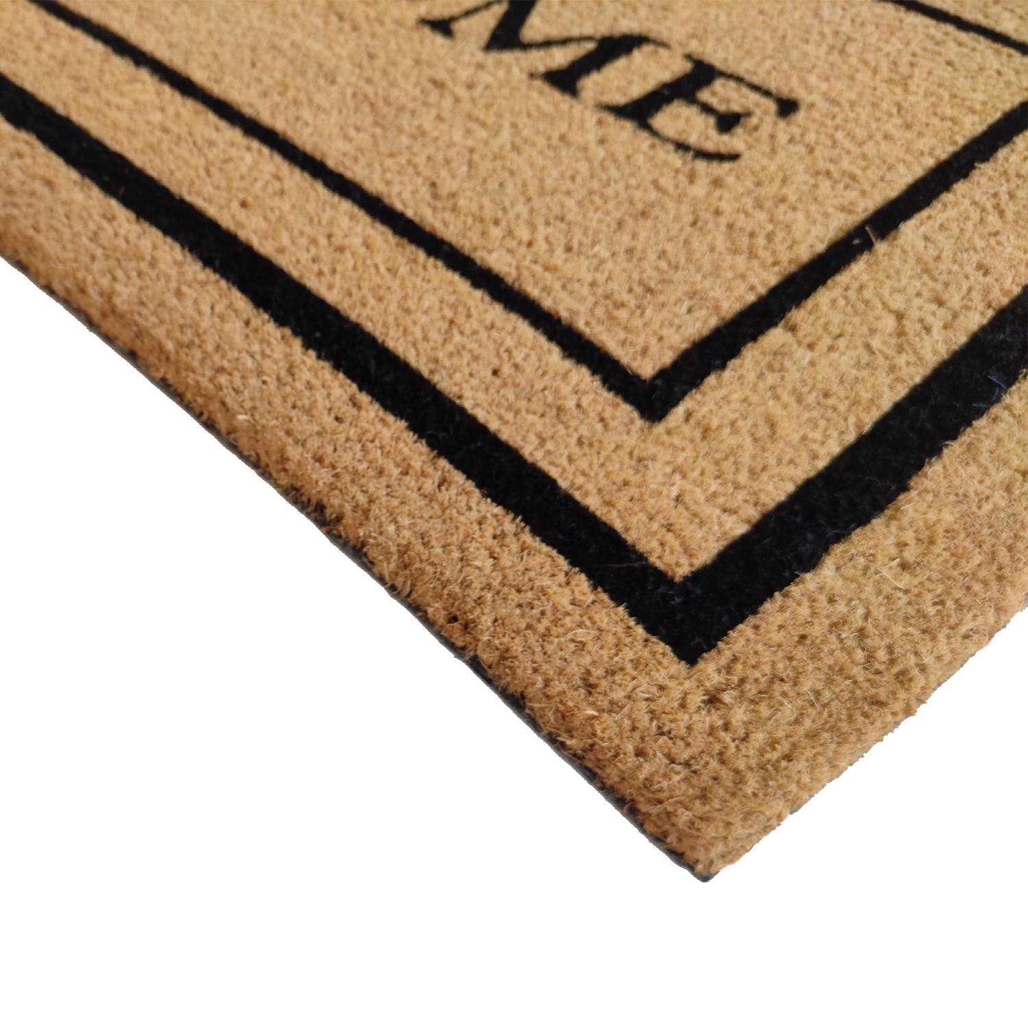 First Concept 30 in. L X 18 in. W Black/Brown Welcome Coir Door Mat