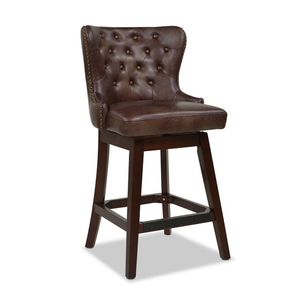 Holmes Tufted High-Back 360 Swivel Counter-Height Barstool