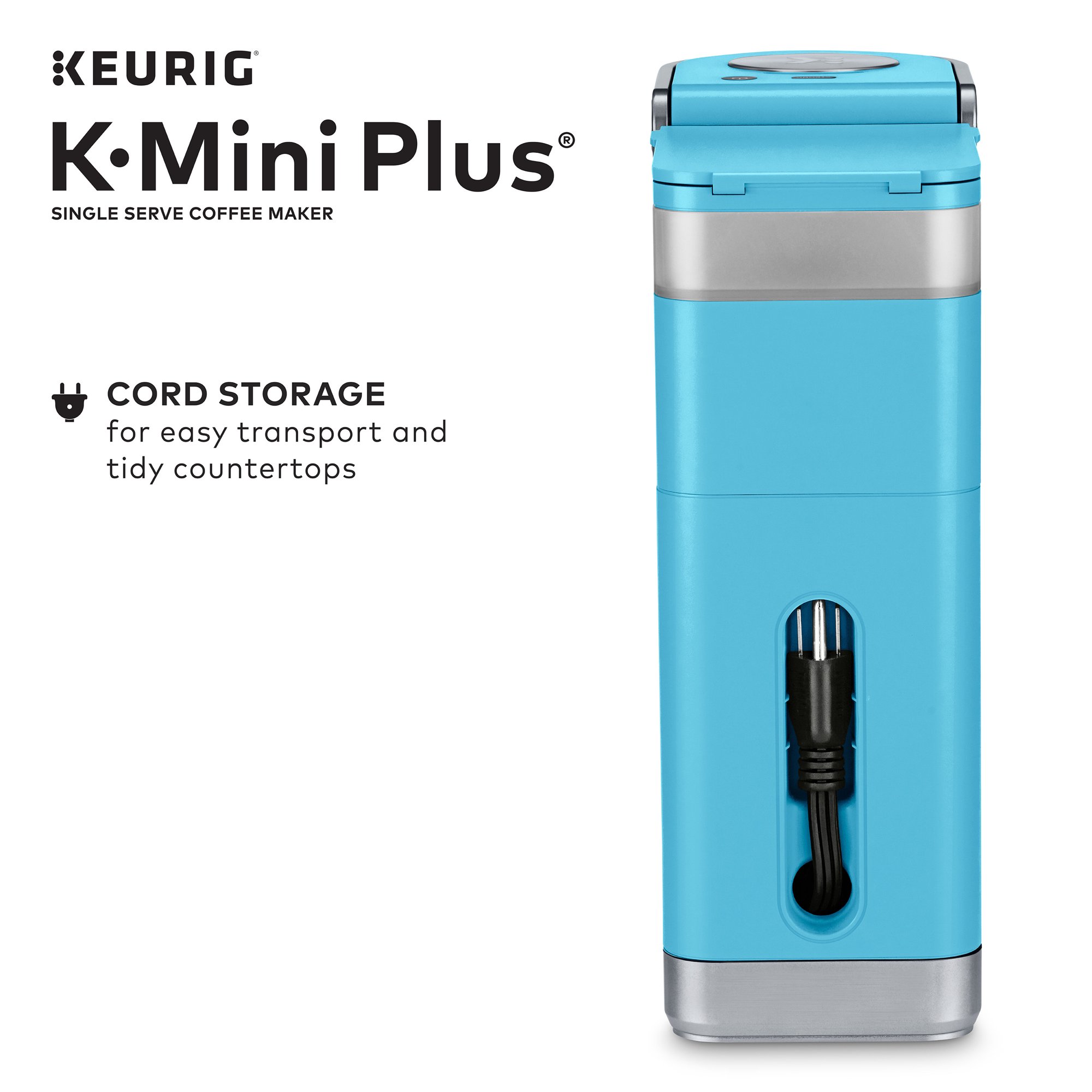 Keurig K-Mini Plus Single Serve K-Cup Pod Coffee Maker， Cool Aqua