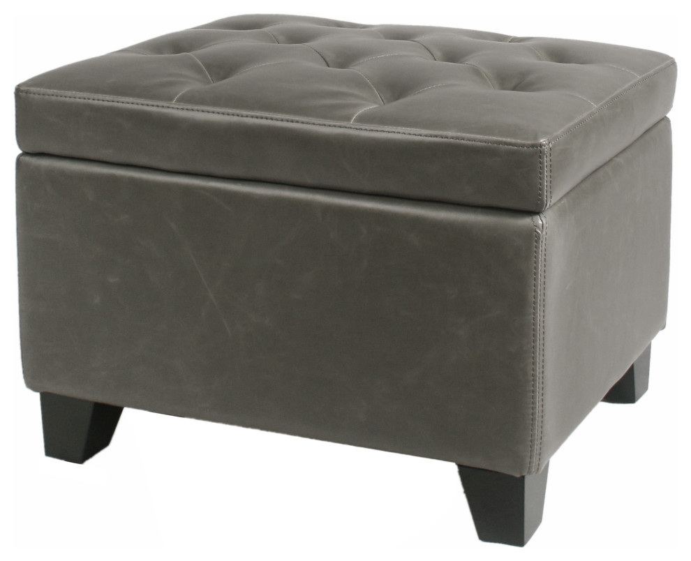 Julian Rectangular Bonded Leather Storage Ottoman   Transitional   Footstools And Ottomans   by New Pacific Direct Inc.  Houzz