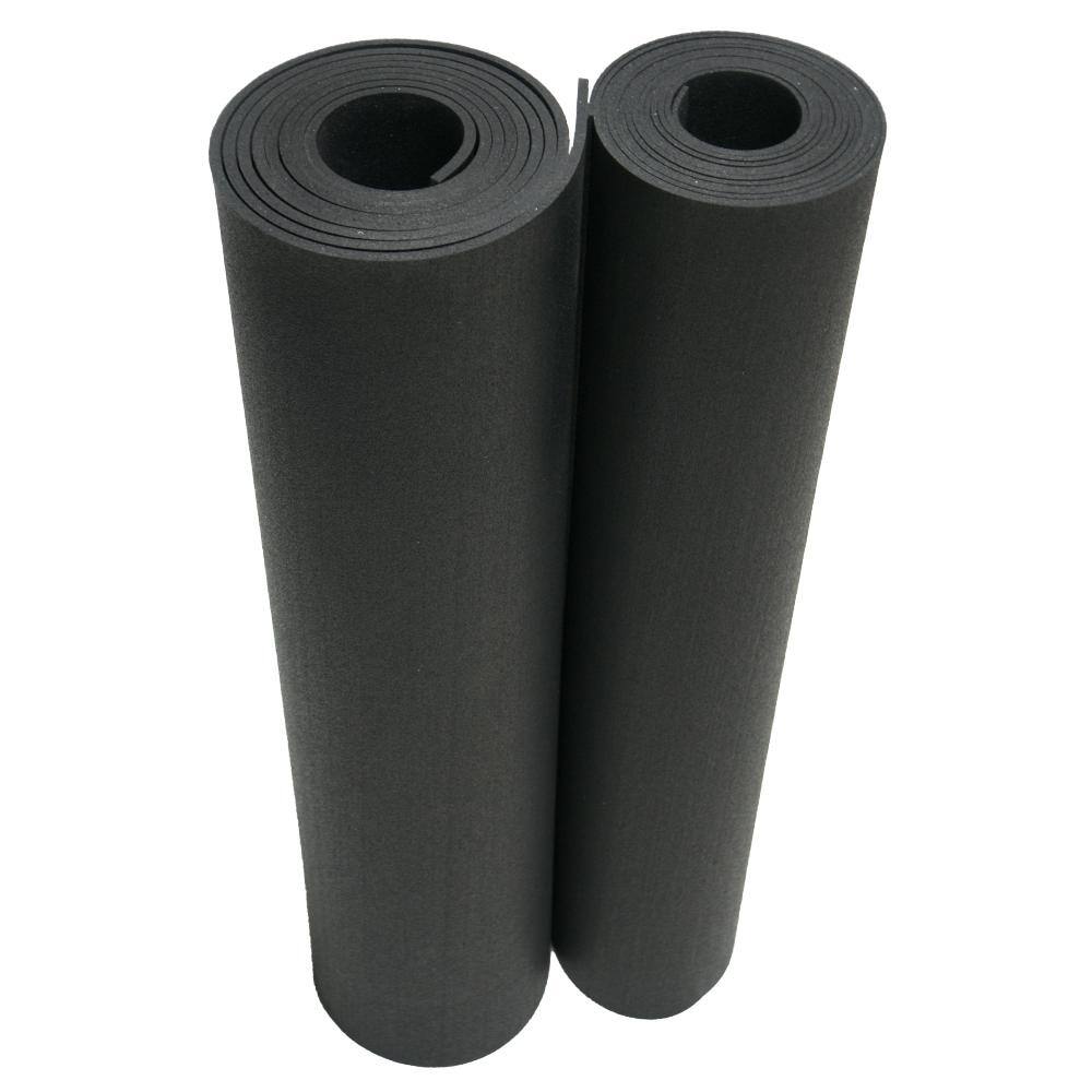 Rubber-Cal Recycled Rubber - 60A - Sheets and Rolls 14 in. T x 4 ft. W x 8 ft. L Black Rubber Garage Flooring 21-101-AB-48-096