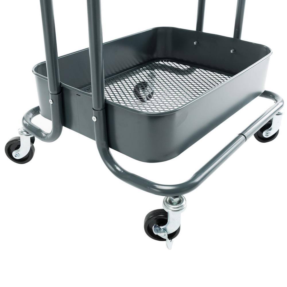 Huluwat 4-Tier Metal 4-Wheeled Shelves Storage Utility Cart in Gray RY-G-USBO4513