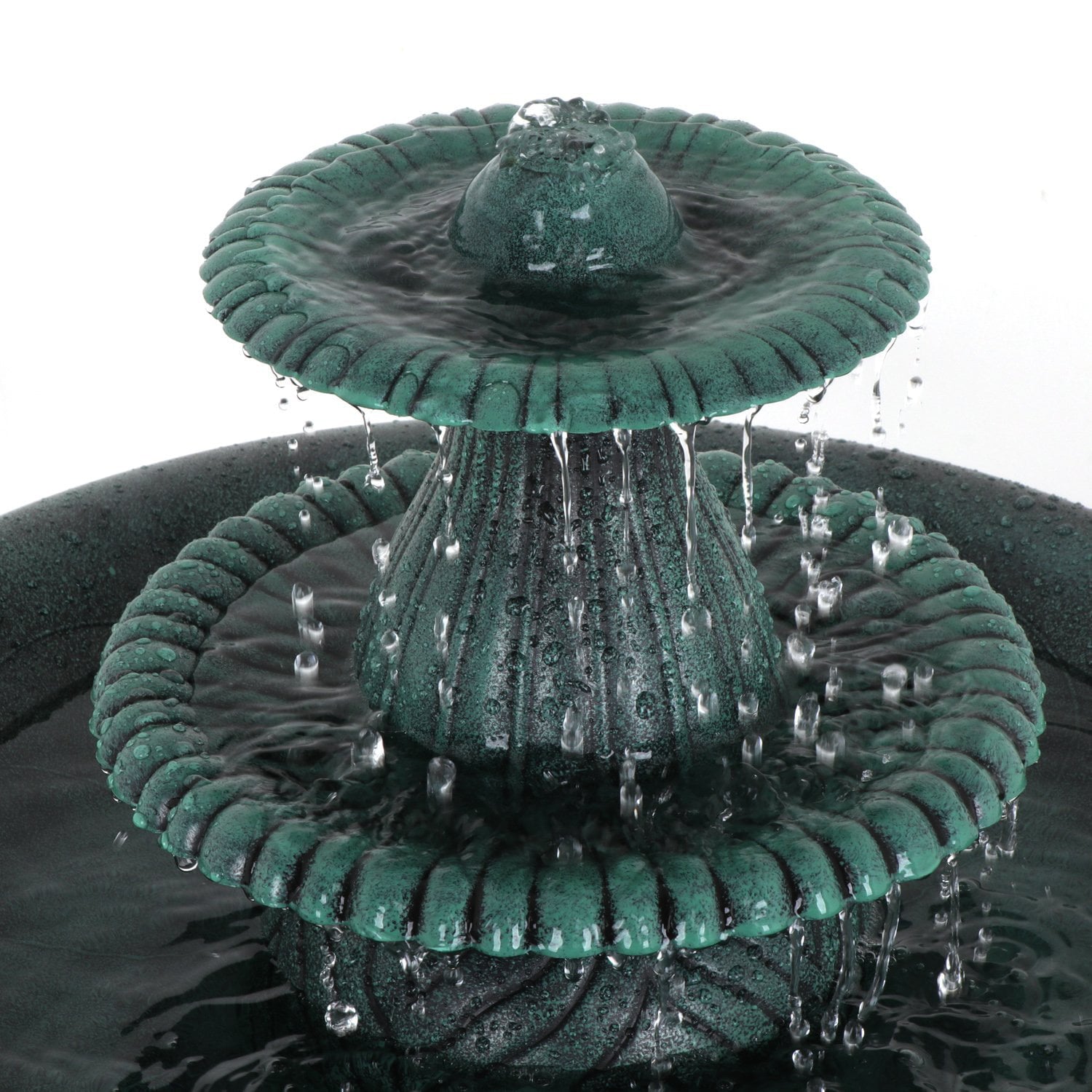 ZENSTYLE Outdoor Indoor 3-tiers Fountain Bird Bath with Pump Garden Patio Durable Weather Resistant