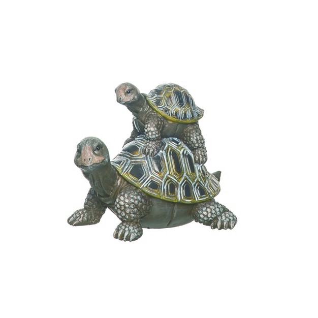 Transpac Resin 6 75 In Gray Spring Stacked Turtle Fig