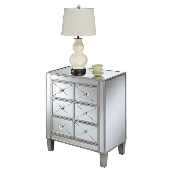 Silver Orchid Bertram 3-drawer Mirrored End Table