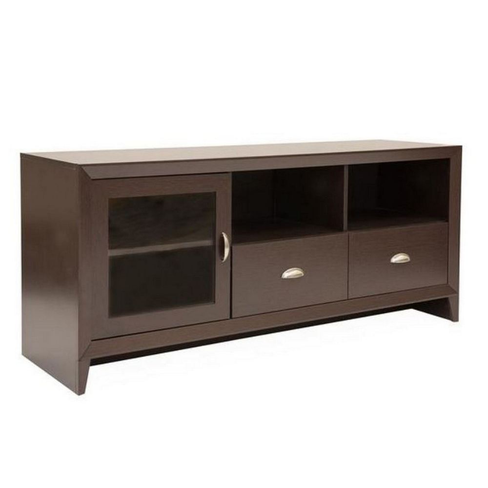 Urban Designs Modern TV Stand with Storage for TV Up To 60   Wenge   59\