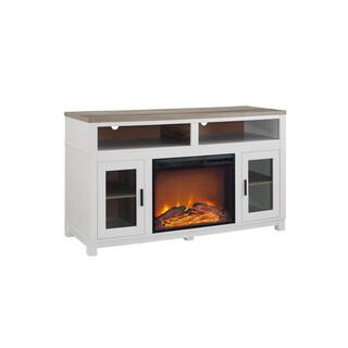 Ameriwood Carver White Electric Fireplace 60 in. TV Stand 1774296COM