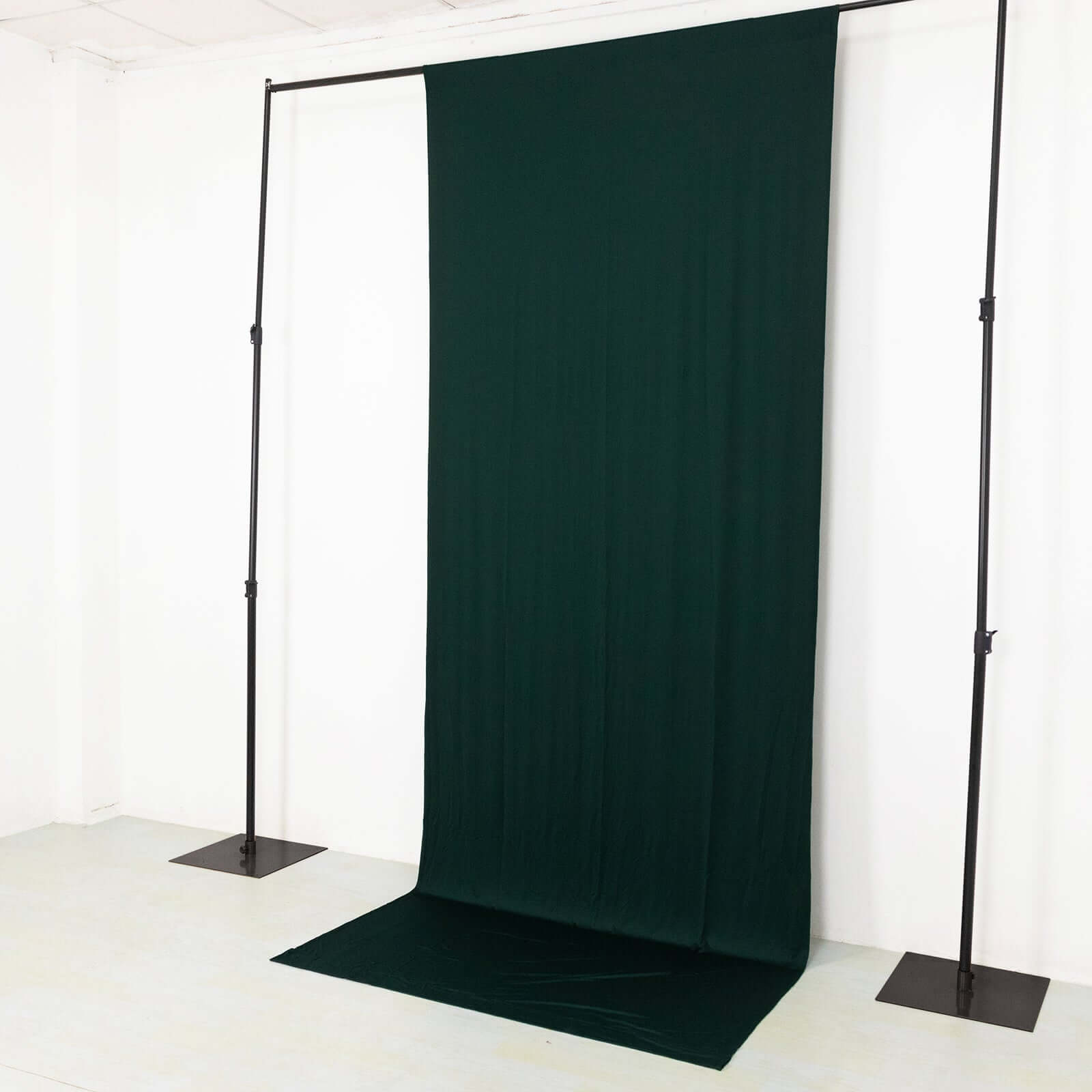 Hunter Emerald Green 4-Way Stretch Spandex Backdrop Drape Curtain, Wrinkle Resistant Event Divider Panel with Rod Pockets - 5ftx12ft