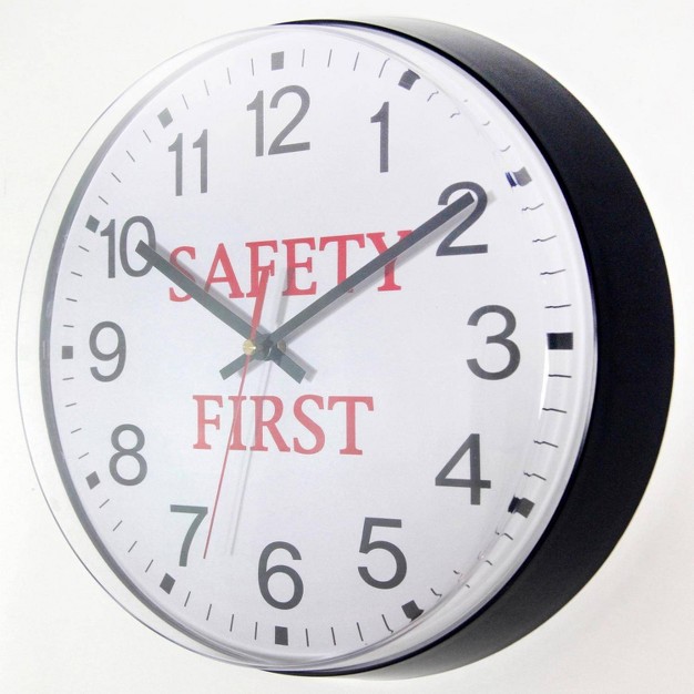 Safety First Wall Clock Black Infinity Instruments