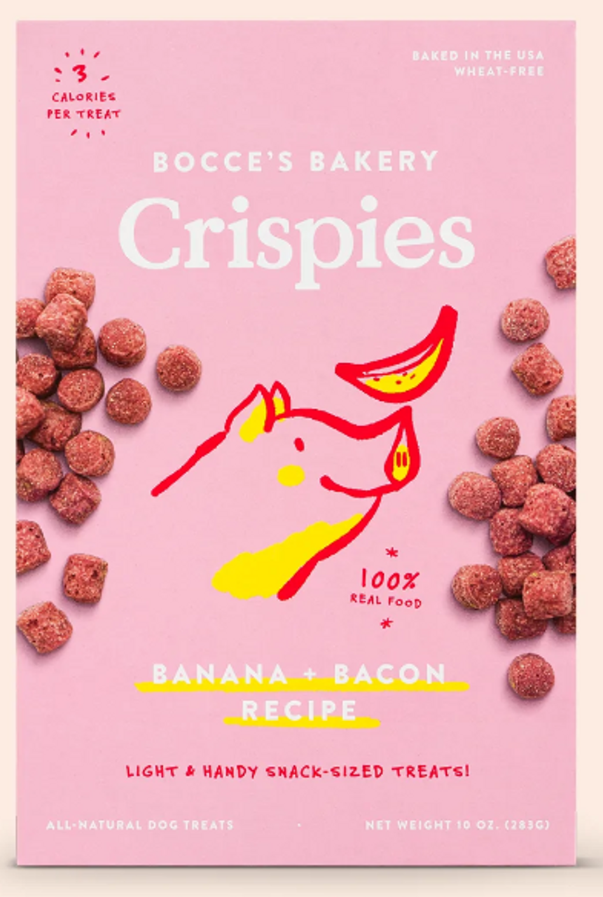 Bocce's Bakery Banana and Bacon Crispies Dog Treats， 10 oz