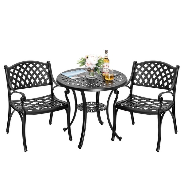 NUU Garden Outdoor 3 Pieces Cast Aluminum Bistro Set