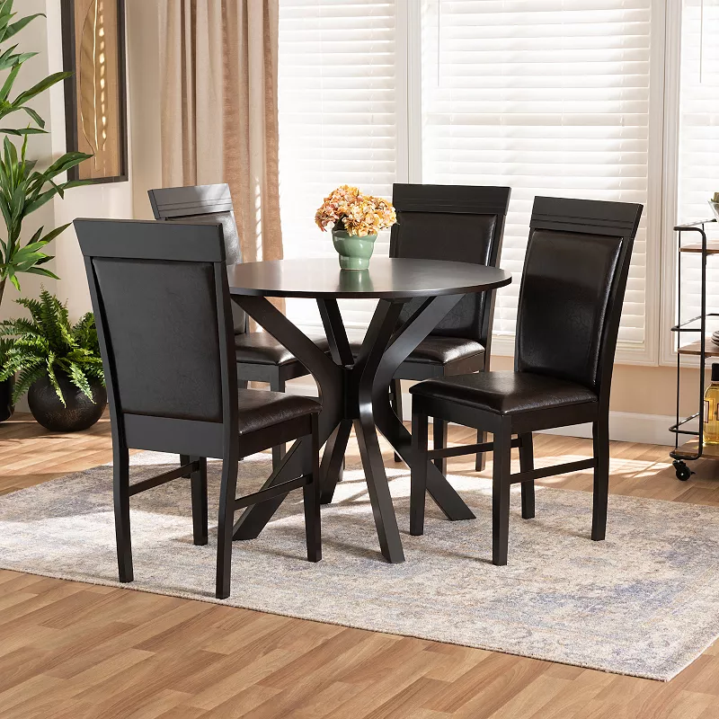 Baxton Studio Jeane Dining Table and Chair 5-piece Set