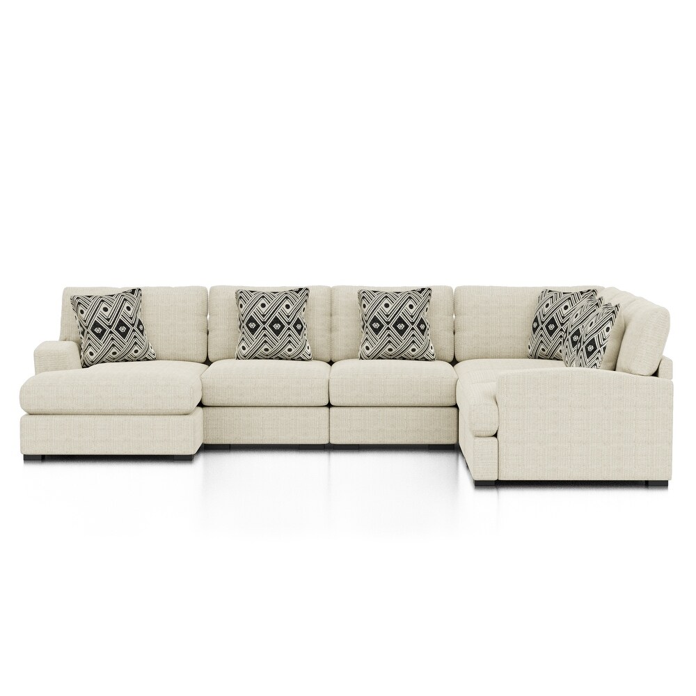 Cleo Modern Chenille Upholstered Modular Sectional by Furniture of America