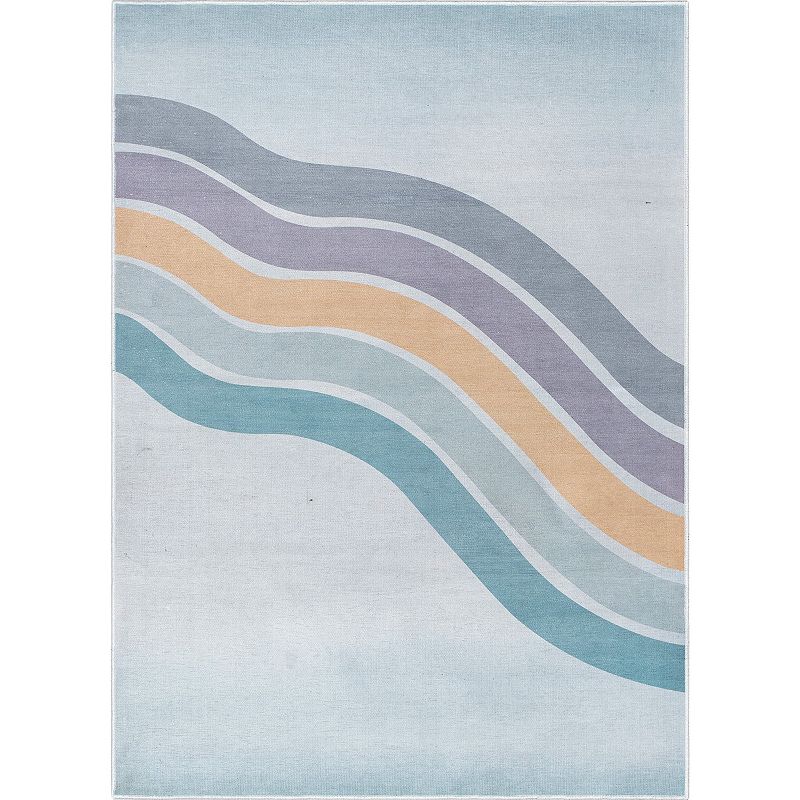 Well Woven Curved Rainbow Rug