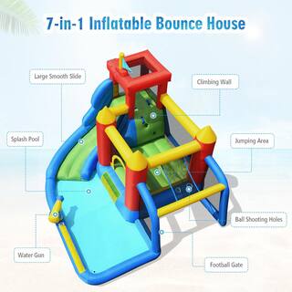 Costway Inflatable Bouncer Water Slide Bounce House Splash Pool without Blower OP70640