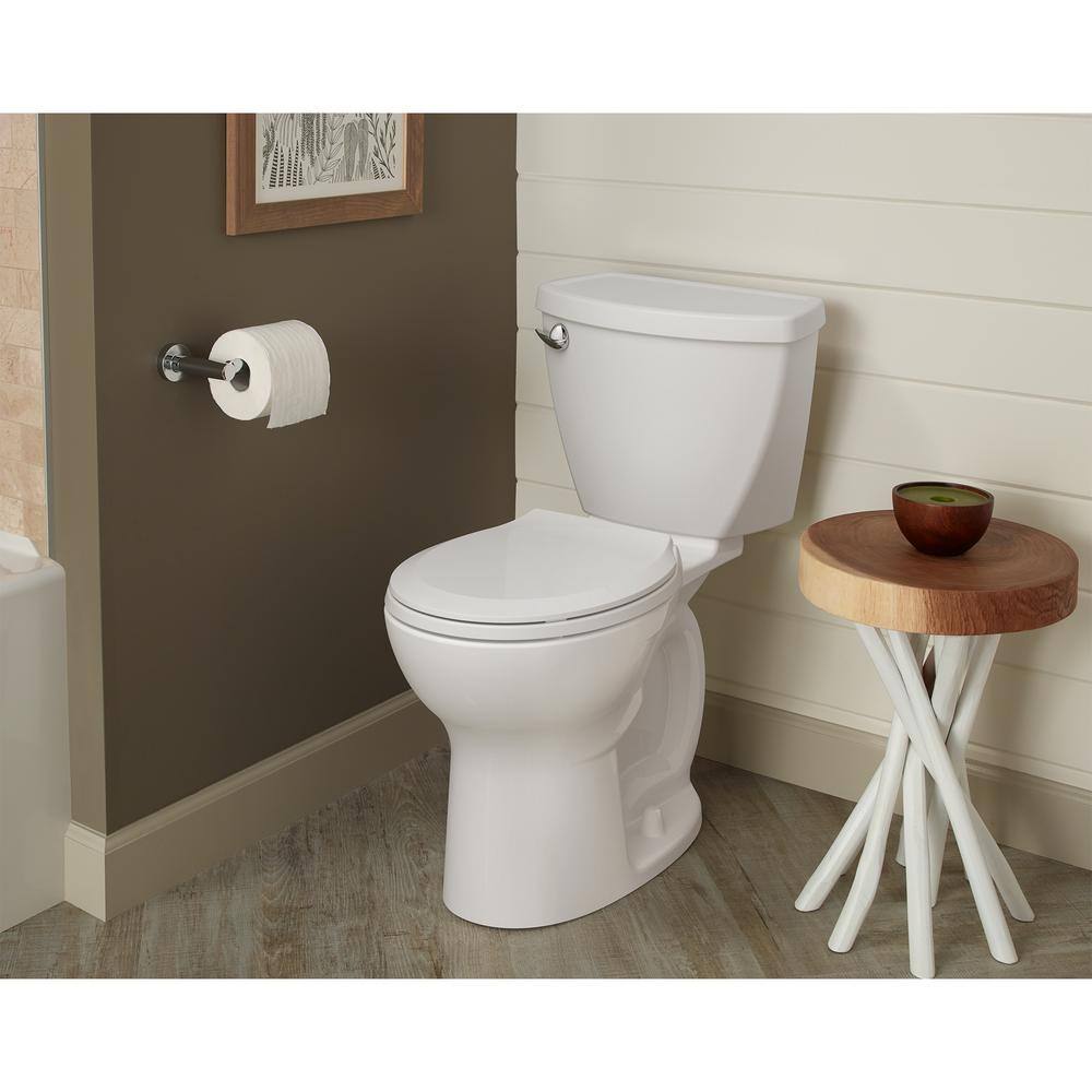 American Standard Cadet Tall Height 10 in. Rough-In 2-Piece 1.28 GPF Single Flush Round Toilet with Slow Close Seat in White 3376128ST.020