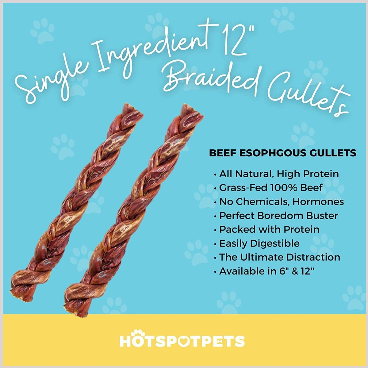 HOTSPOT PETS 12-in Beef Gullet Braided Twist Dog Chew Treats